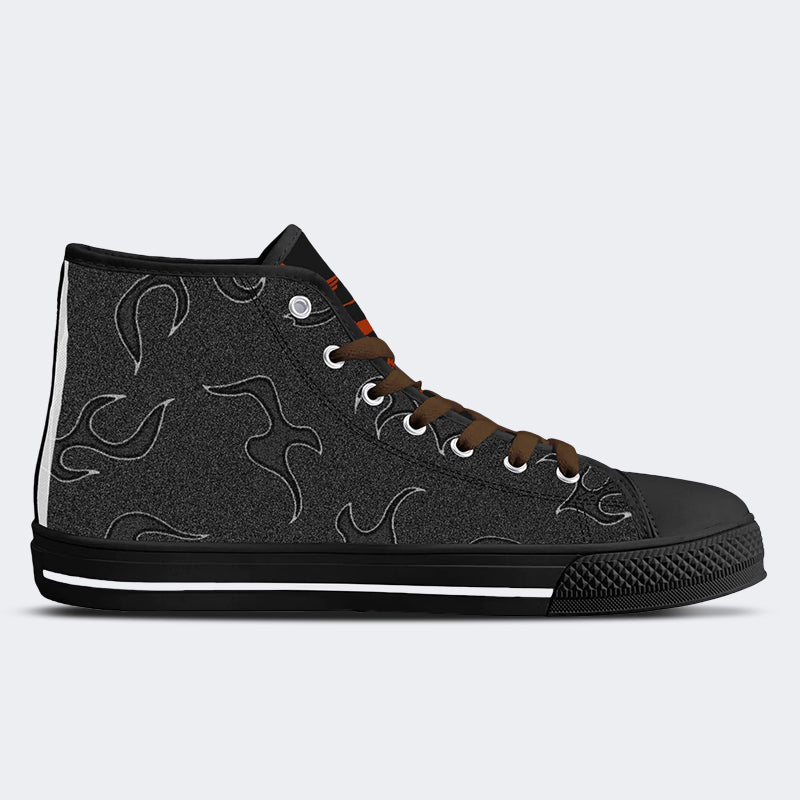 Figure&Wing&Letter Print - High Top Canvas