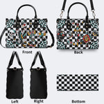 Gothic Pattern Patchwork Print - Leather Handbag