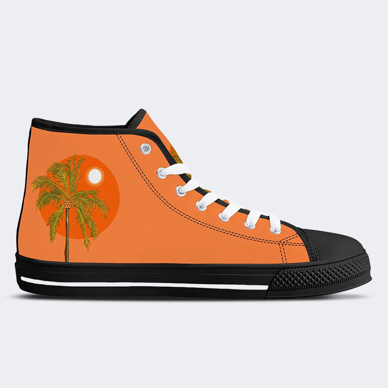 Unisex Skateboarding Cat Print - High Top Canvas