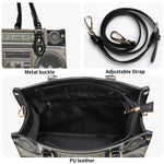 Vintage Radio Print - Leather Handbag