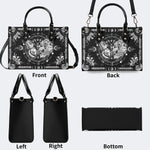 Tarot Skull Butterfly Print - Leather Handbag