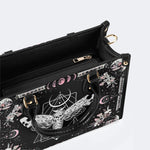 Death Moth & Mushrooms Print - Leather Handbag