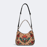 Vintage Death Moth Print - Leather Crossbody Bag