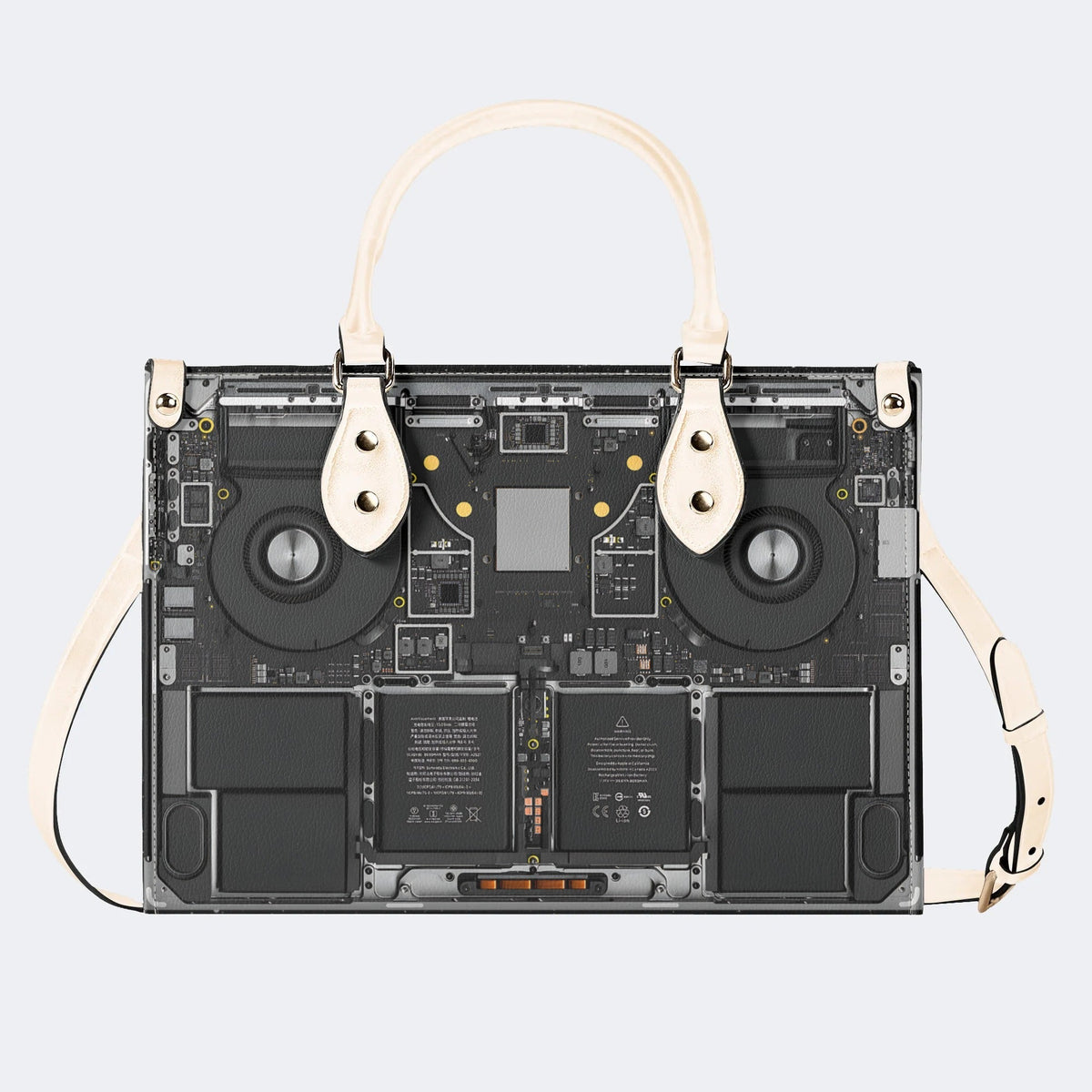 Mechanical Panel Print - Leather Handbag