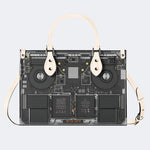 Mechanical Panel Print - Leather Handbag