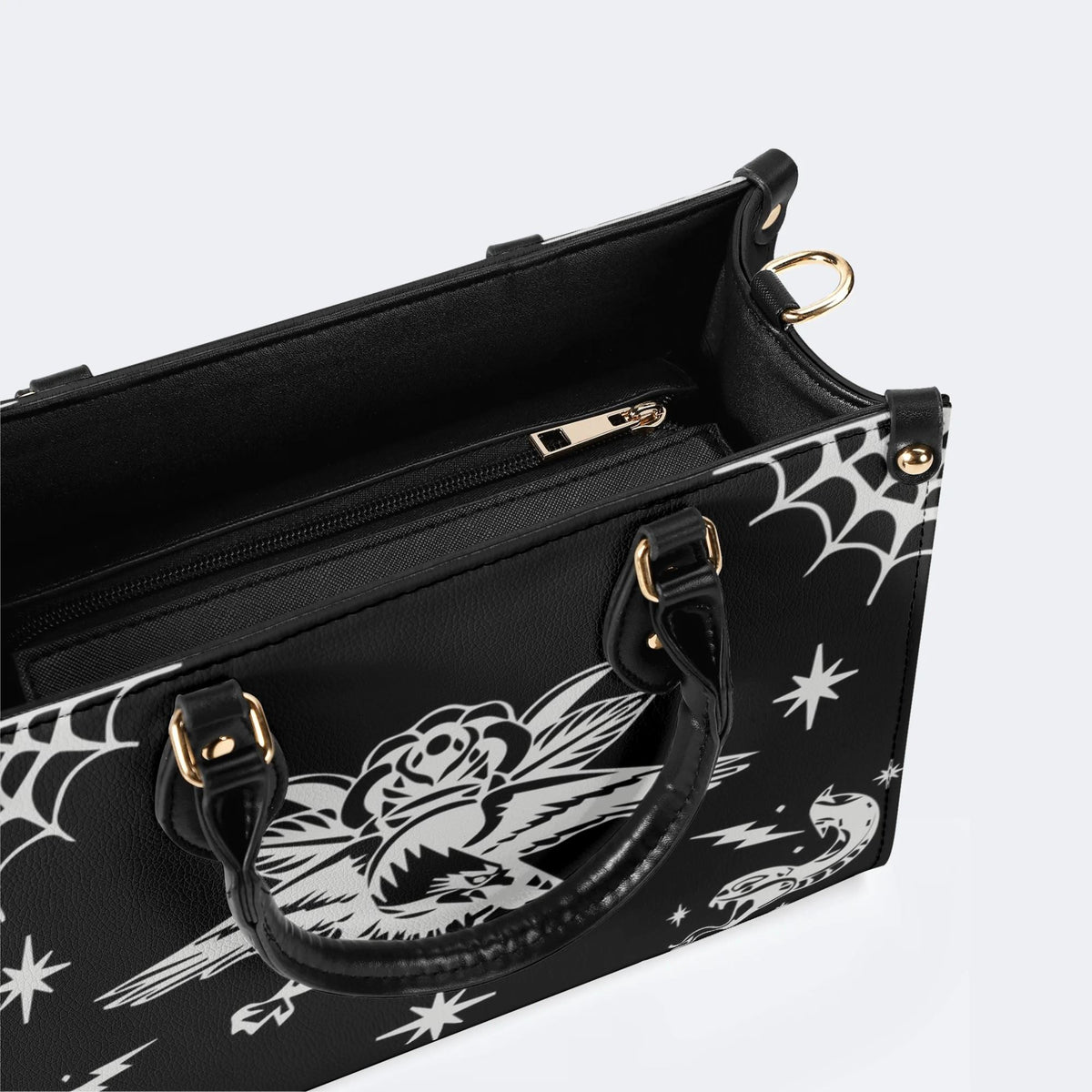 Gothic Eagle And Snake - Leather Handbag