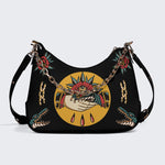 Trust No One Snake Print - Leather Crossbody Bag
