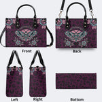 Death Moth Vintage Print - Leather Handbag