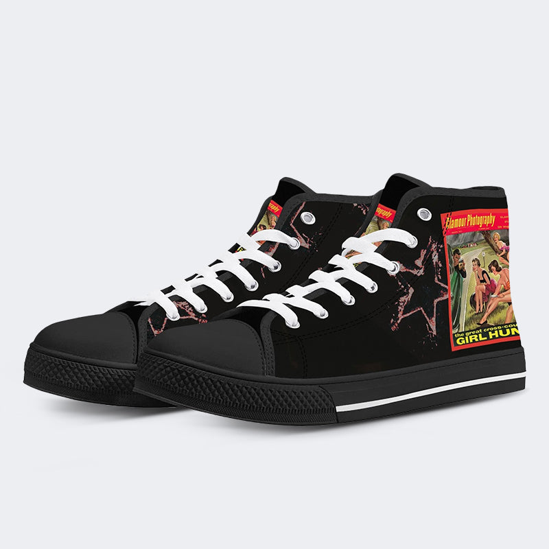 Unisex Girl Hunt Print - High Top Canvas