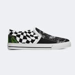 Unisex Death Moth&Skull Print - Slip On Shoes
