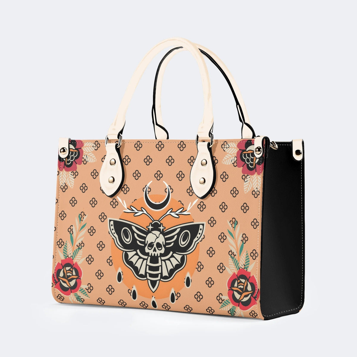 Vintage Death Moth Print - Leather Handbag