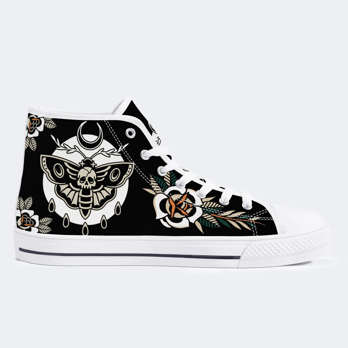 Unisex Death Moth Vintage Print - High Top Canvas