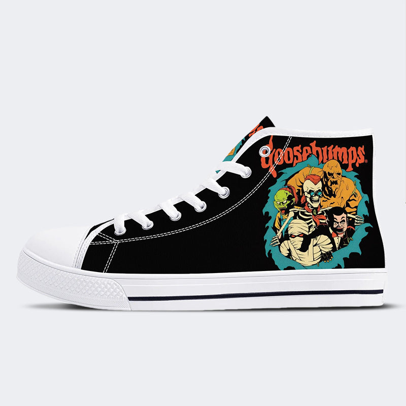 Unisex Horror Skull Print - High Top Canvas