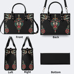 Unisex Tiger Print - Leather Handbag