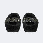 Surreal Death Moth Print- Fur Lined Slippers