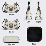 Death Moth And Flowers Print - Leather Crossbody Bag