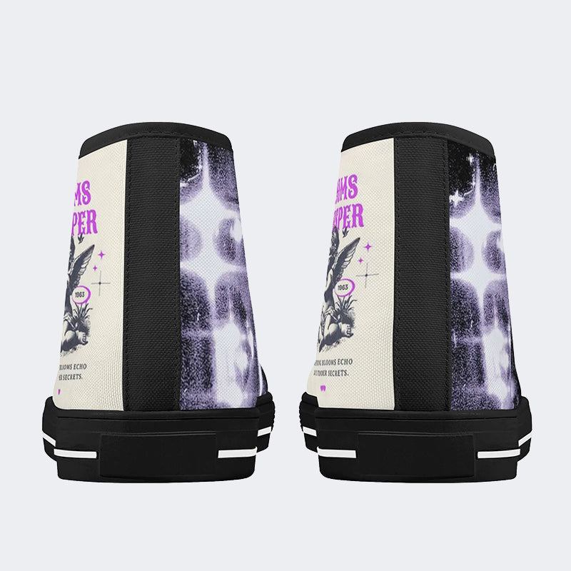 Figure&Wing&Letter Print - High Top Canvas