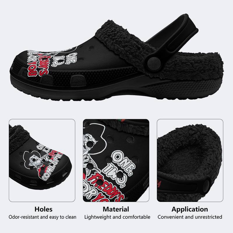 A Nightmare on Elm Street Print - Fur Lined Slippers/Sandals