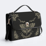 Classic Death Moth Vintage Print - Leather Satchel Bag