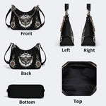 Classic Death Moth Print - Leather Crossbody Bag