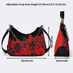 Horror Skull Print - Leather Crossbody Bag