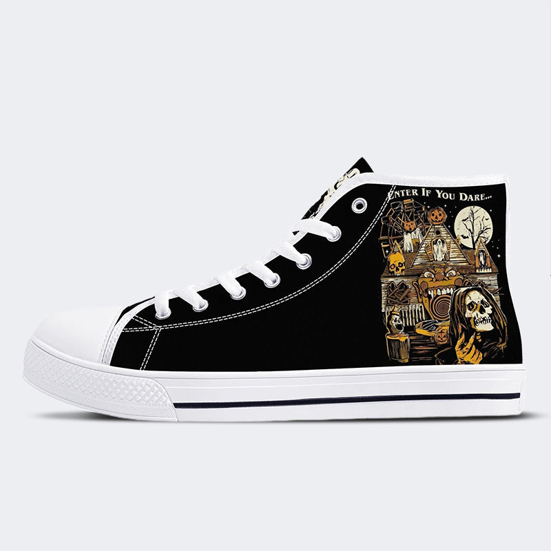 Unisex Hallwoeen Horror Print - High Top Canvas
