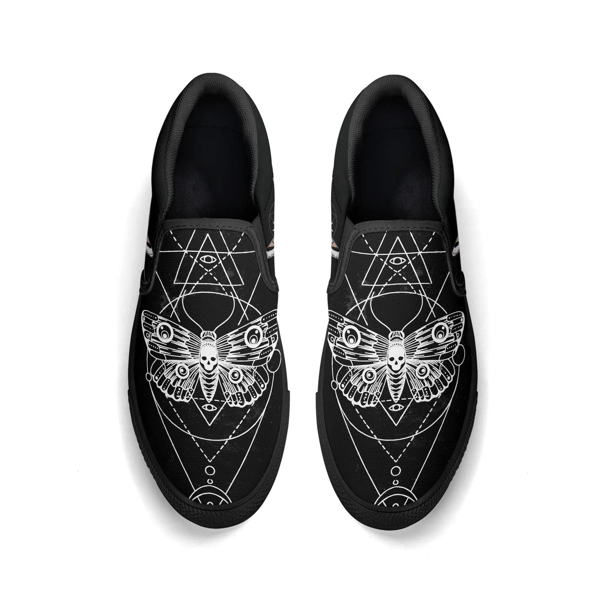Unisex Death Moth&Skull - Slip On Shoes