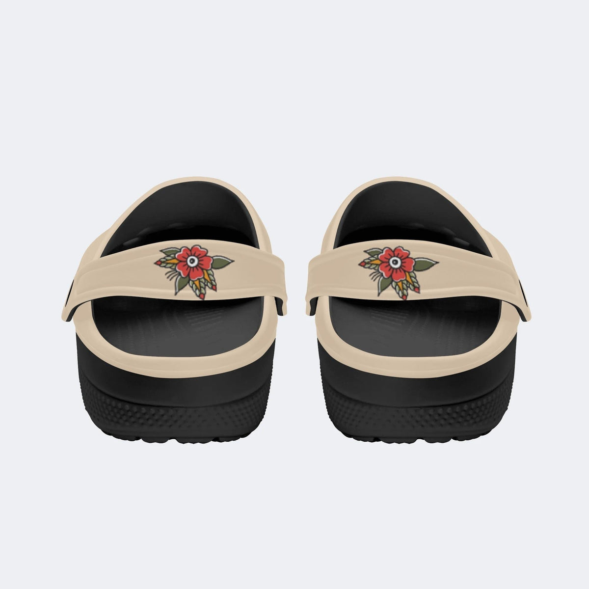 Classic Skull And Moth Print - Slippers/Sandals