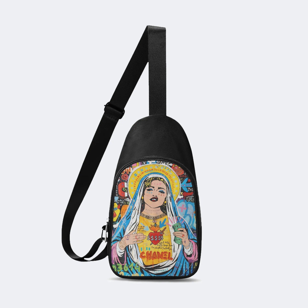 Unisex Christ Mary Graffiti Art Print - Chest Bag