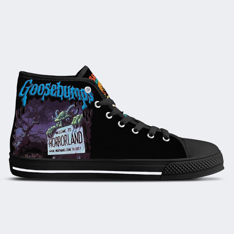Unisex Horror Skull Print - High Top Canvas