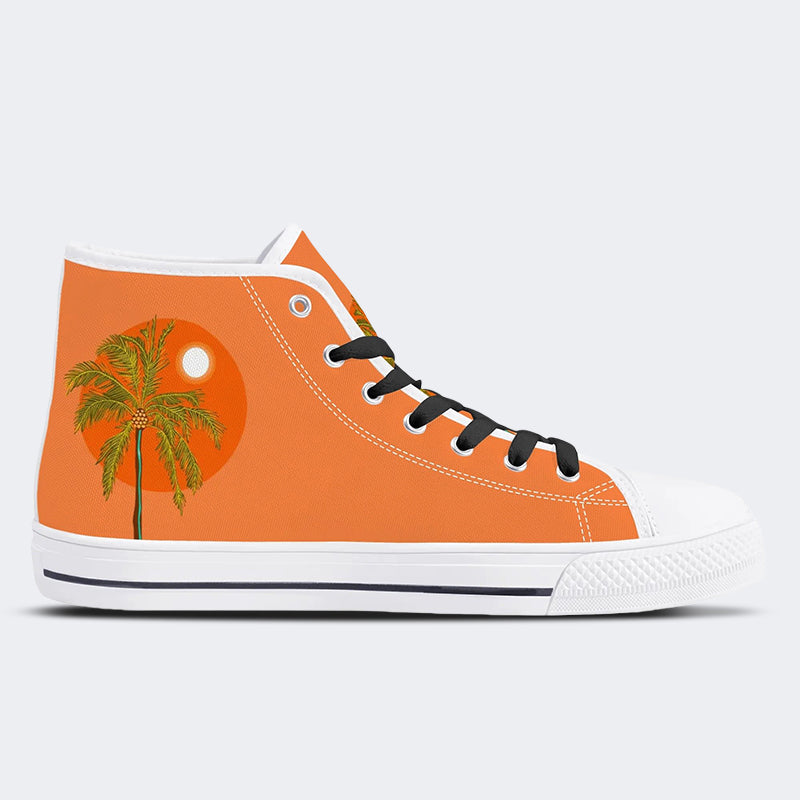 Unisex Skateboarding Cat Print - High Top Canvas