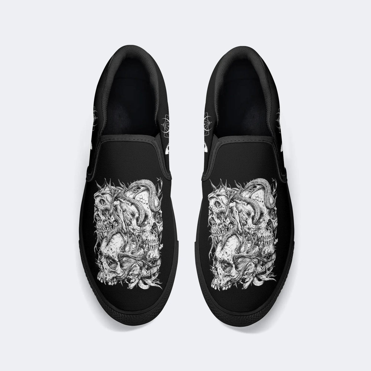 Death Skeleton Print - Slip On Shoes