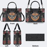 Death Moth Vintage Print - Leather Handbag