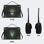 Irish Harp & Shamrocks Print - Leather Satchel Bag