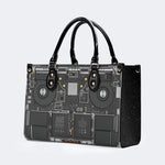 Mechanical Panel Print - Leather Handbag