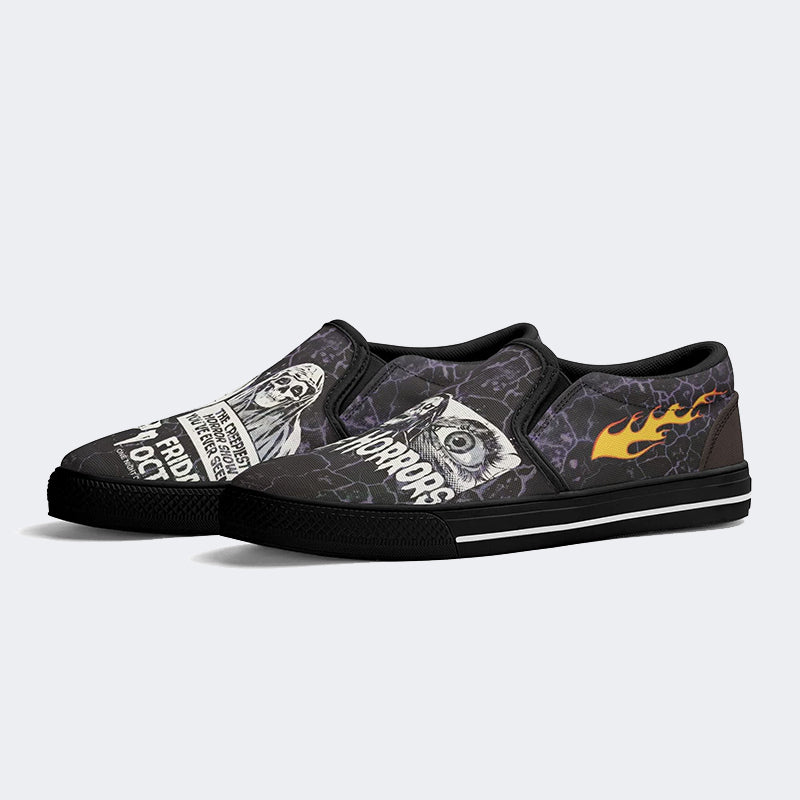 Unisex Night Of Horror Print - Slip On Shoes