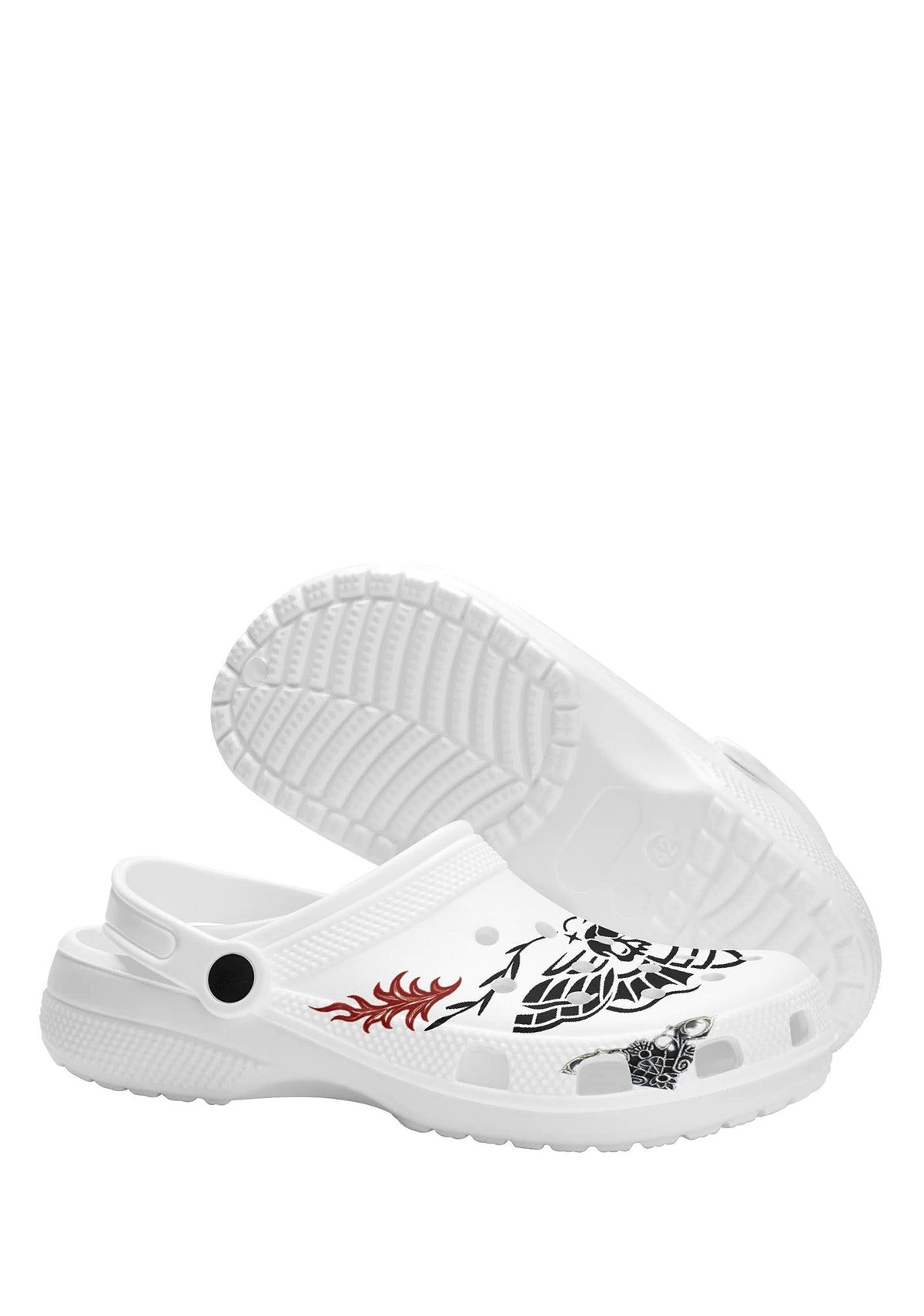 Bottom sole view of white Whispers In Bloom Slippers highlighting anti-slip design