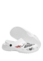 Bottom sole view of white Whispers In Bloom Slippers highlighting anti-slip design