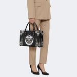 Death Moth Vintage Print - Leather Handbag