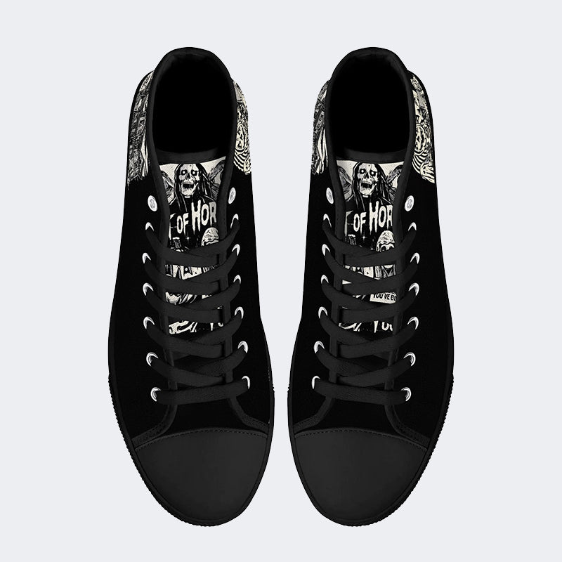 Unisex Halloween Horror Print - High Top Canvas