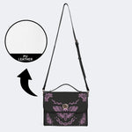 Classic Purple Death Moth Vintage Print - Leather Satchel Bag