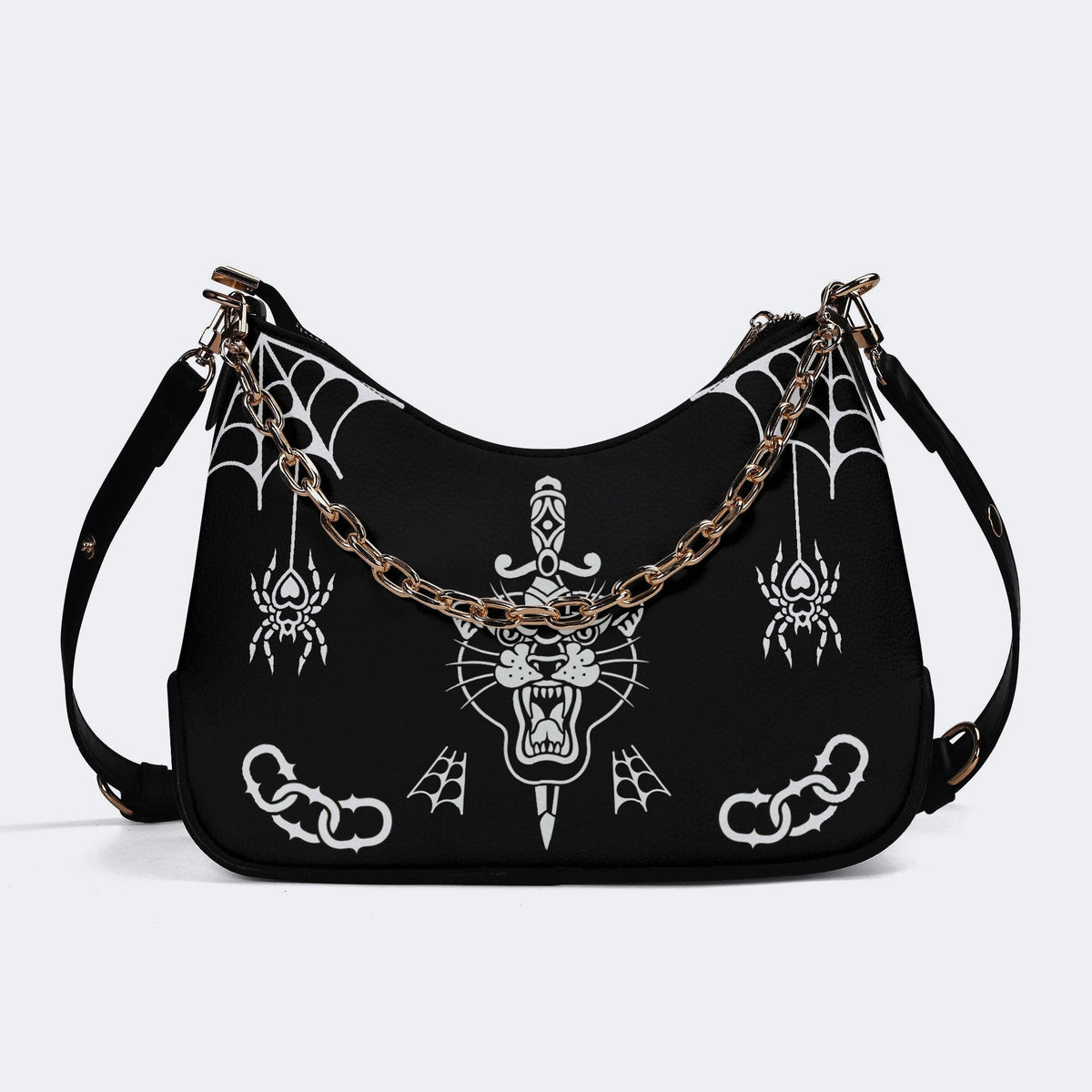 Classic Tiger Print - Leather Crossbody Bag