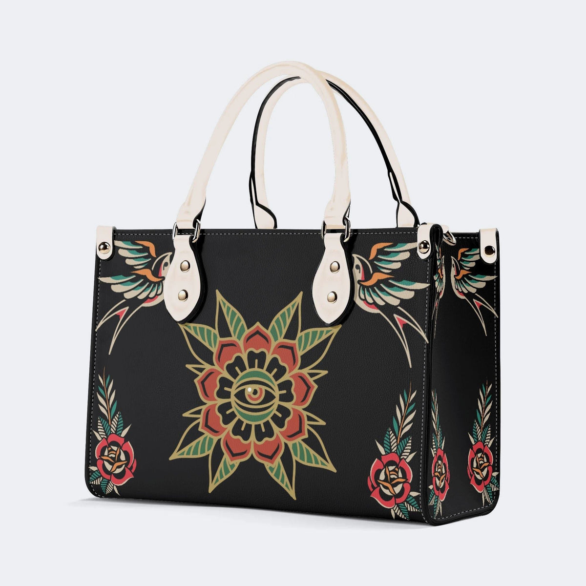 Eyes&Flower Art Print - Leather Handbag