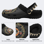 Horror Fangs Ghost Mask - Fur Lined Slippers/Sandals
