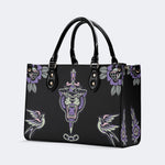Unisex Tiger Print - Leather Handbag