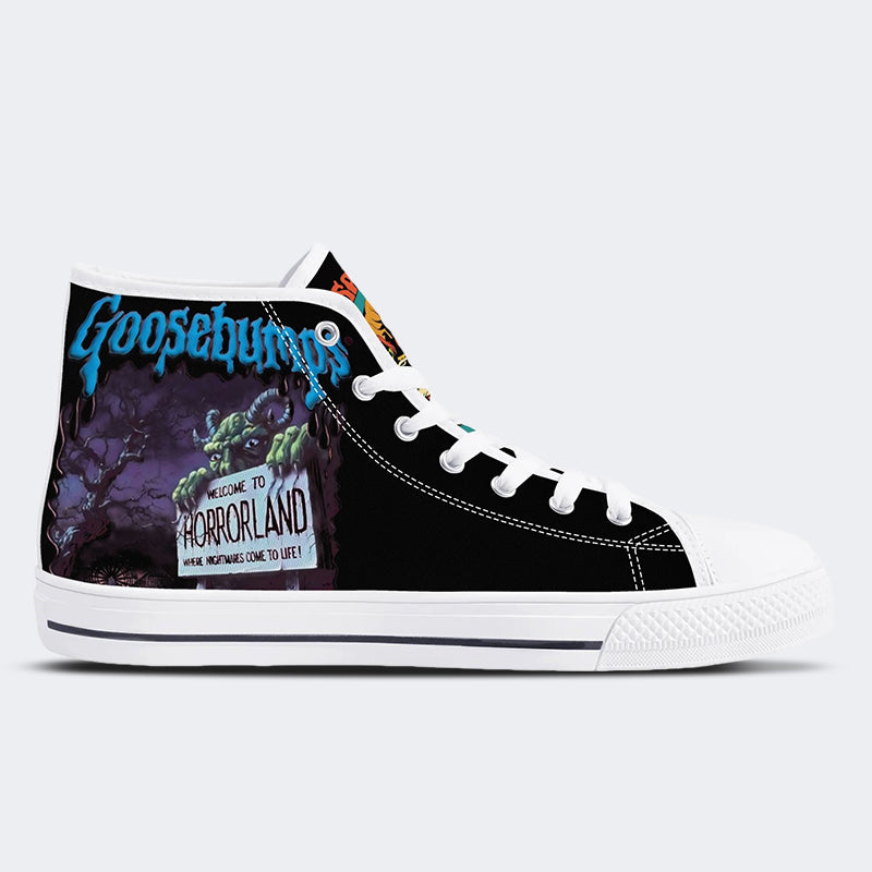 Unisex Horror Skull Print - High Top Canvas