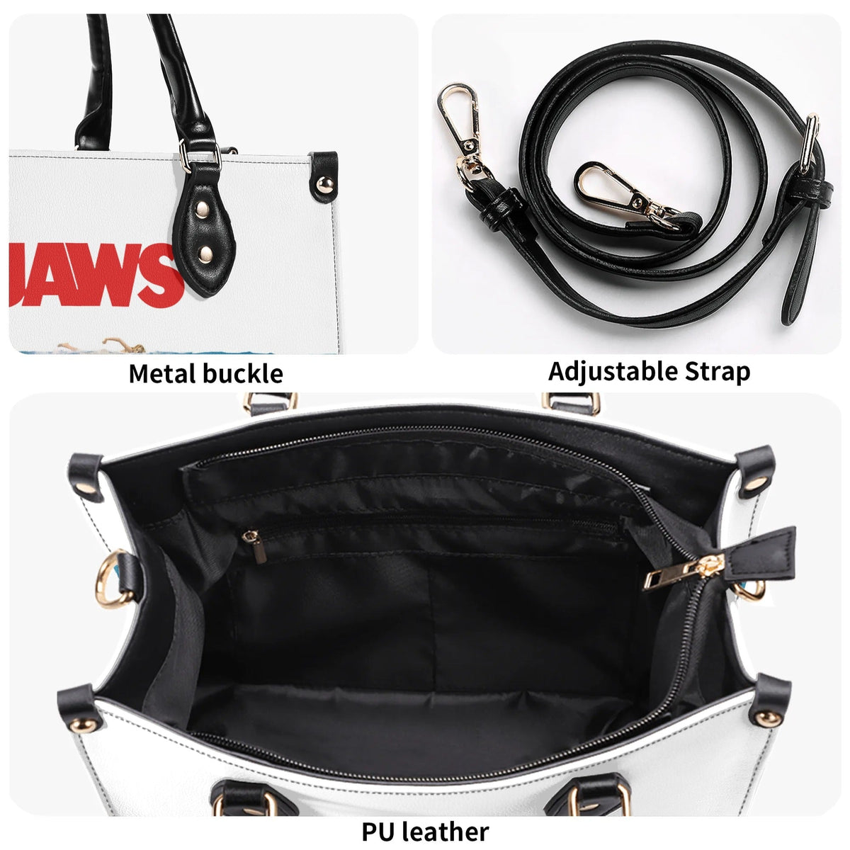 Quint's Shark Fishing Jaws Retro - Leather Handbag