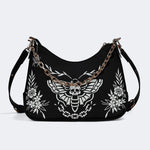 Death Moth Vintage Print - Leather Crossbody Bag