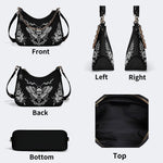 Death Moth Vintage Print - Leather Crossbody Bag