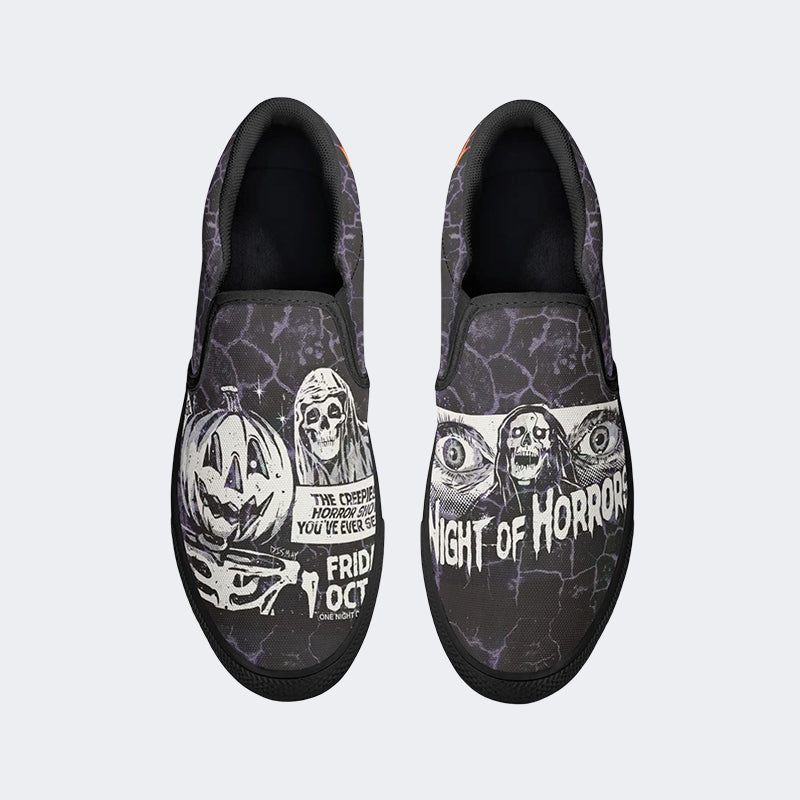 Unisex Night Of Horror Print - Slip On Shoes